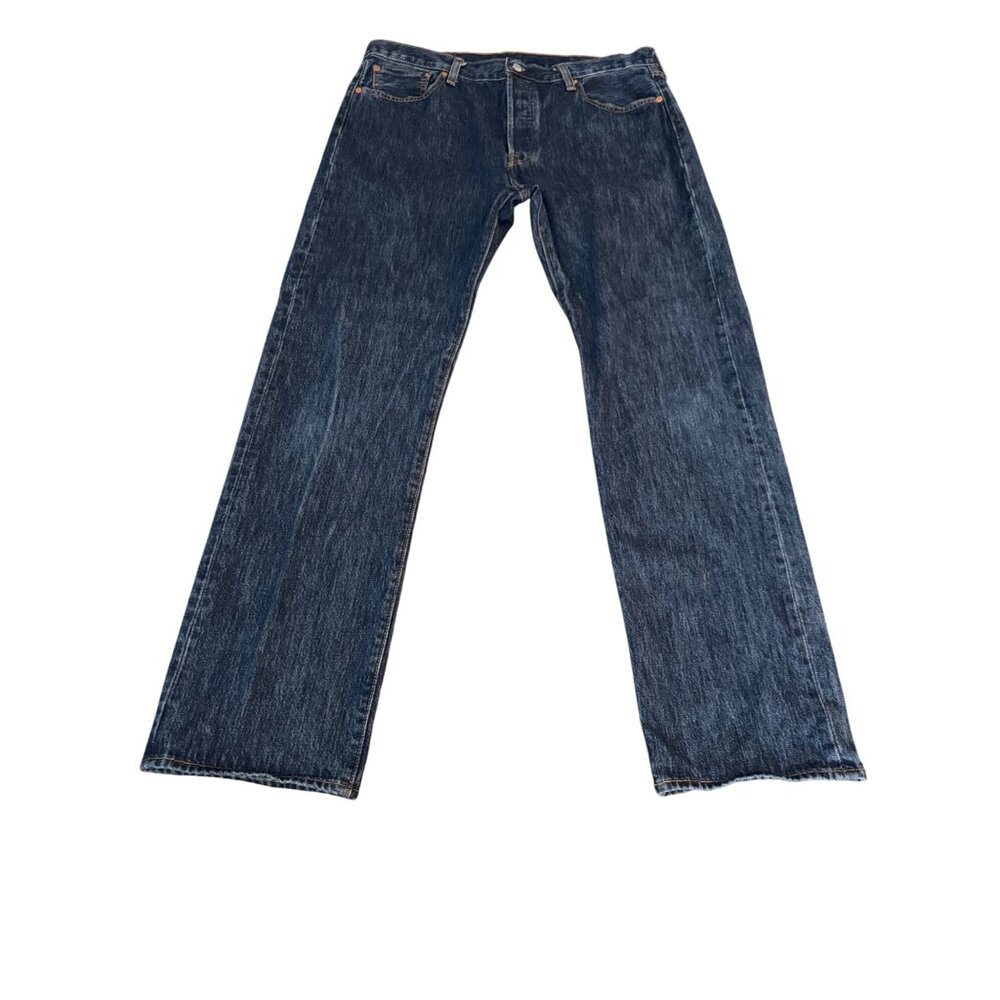 Levi's 501 Men's Dark Wash Blue Jeans 100% Cotton Button Fly, Size 38 x 34